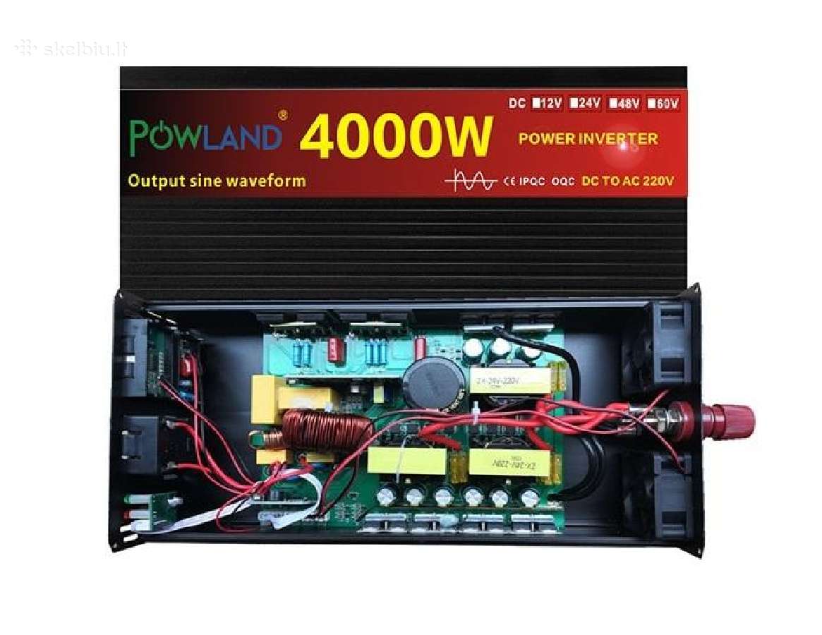 Įtampos keitiklis – inverteris 12v-220v 4000w - nuotraukos Nr. 3