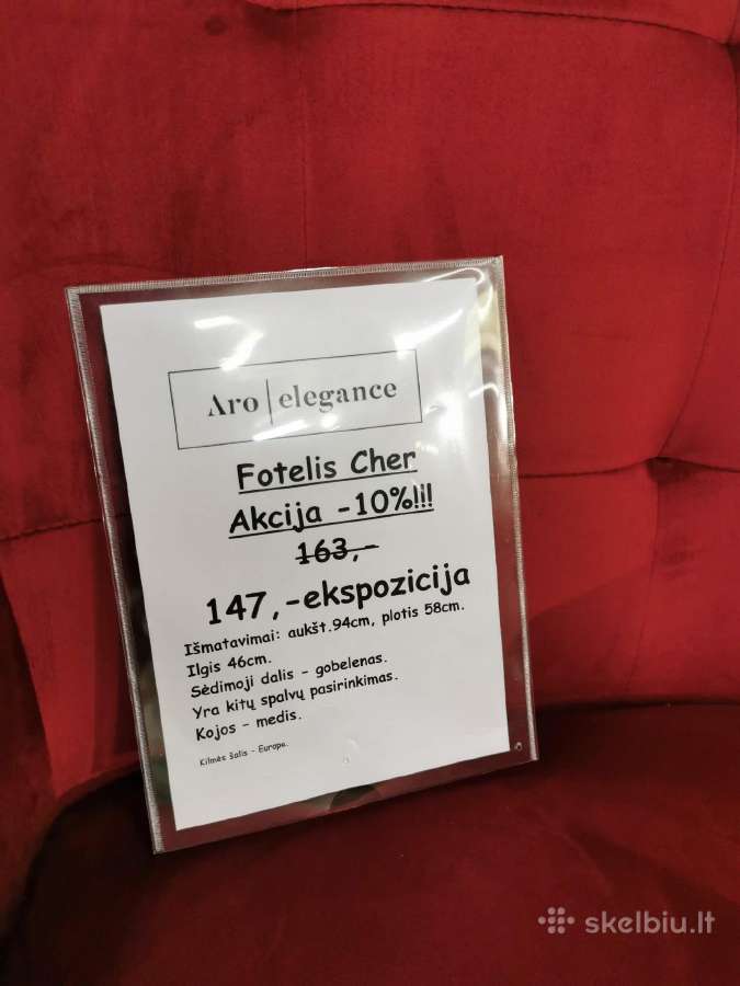 Kėdė Fotelis cherub iš ekspozicijos - nuotraukos Nr. 3