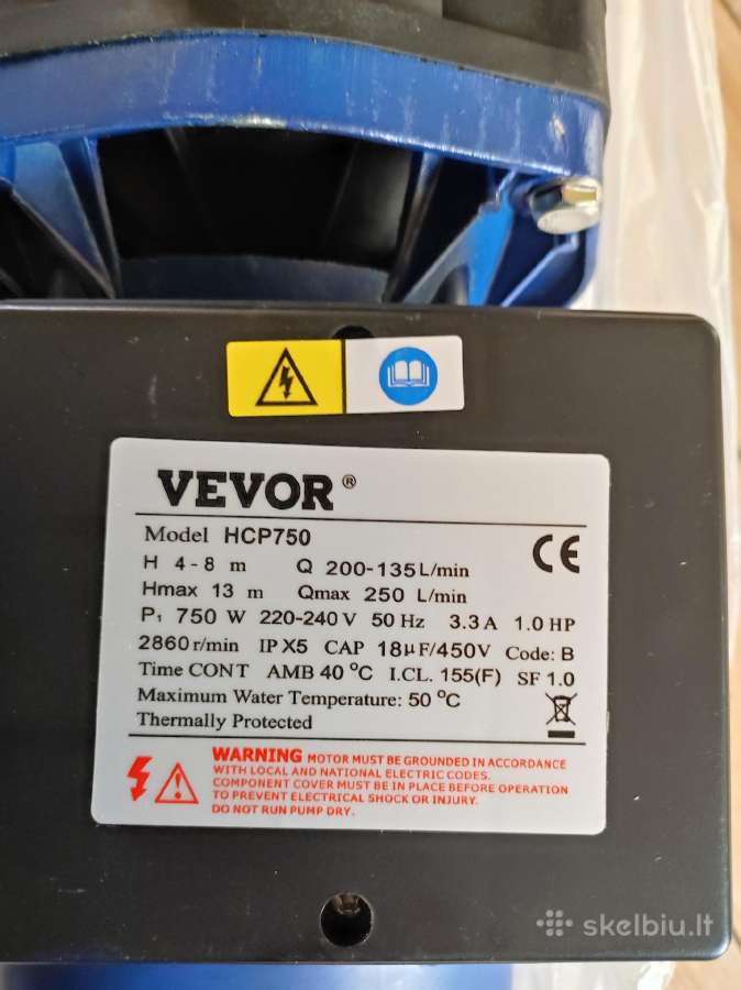 Sodo siurblys vandeniui 0.75kw, 250l/min - nuotraukos Nr. 4