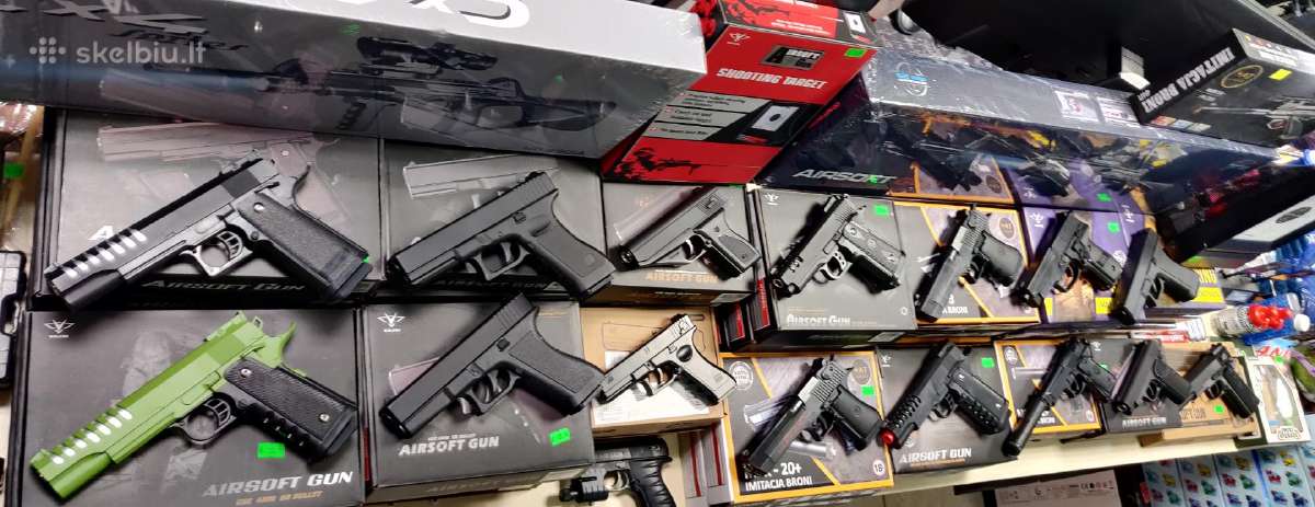 Airsoft ginklai, automatai, pneumatiniai šautuvai