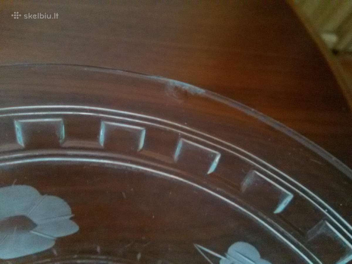 Senos storo stiklo lėkštės su kojelėmis - nuotraukos Nr. 5