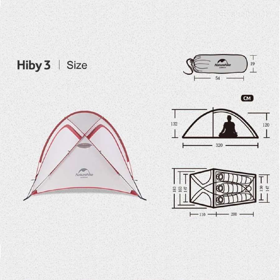 Turistinė palapinė Naturehike Hiby 3 - nuotraukos Nr. 3