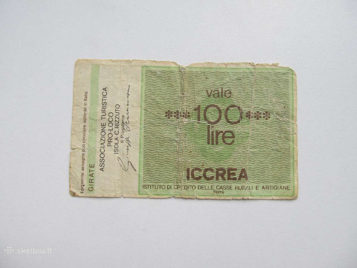 Čekis 100 liru , Italija , 1977 - nuotraukos Nr. 2