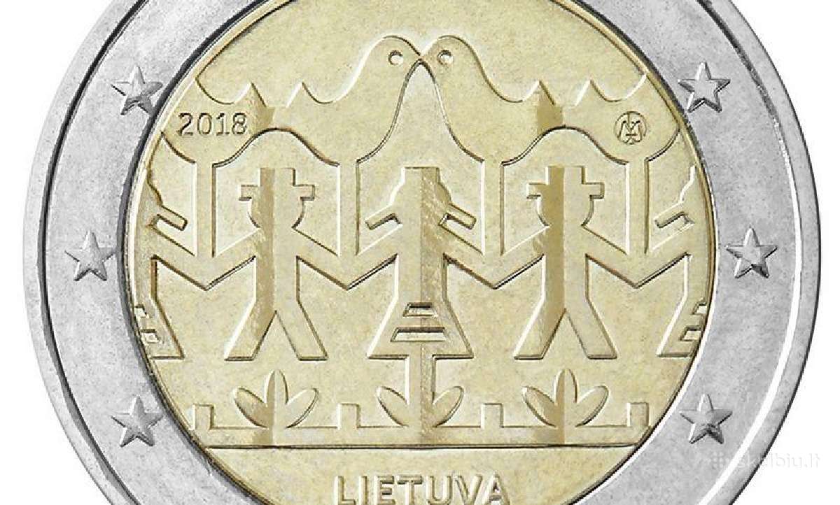 2 eurų moneta Dainų ir šokių šventei