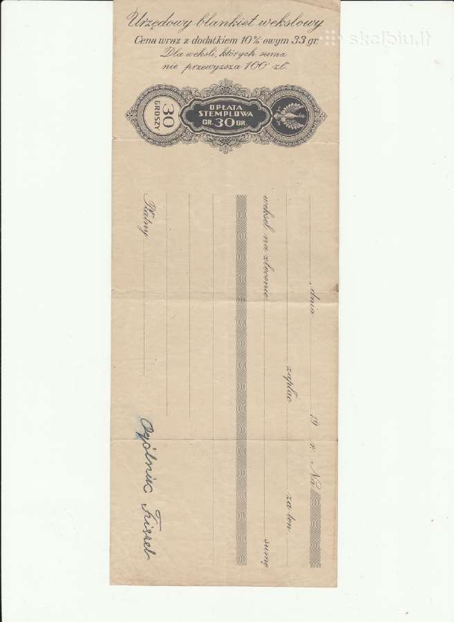 100 zlotų vekselis Lenkija
