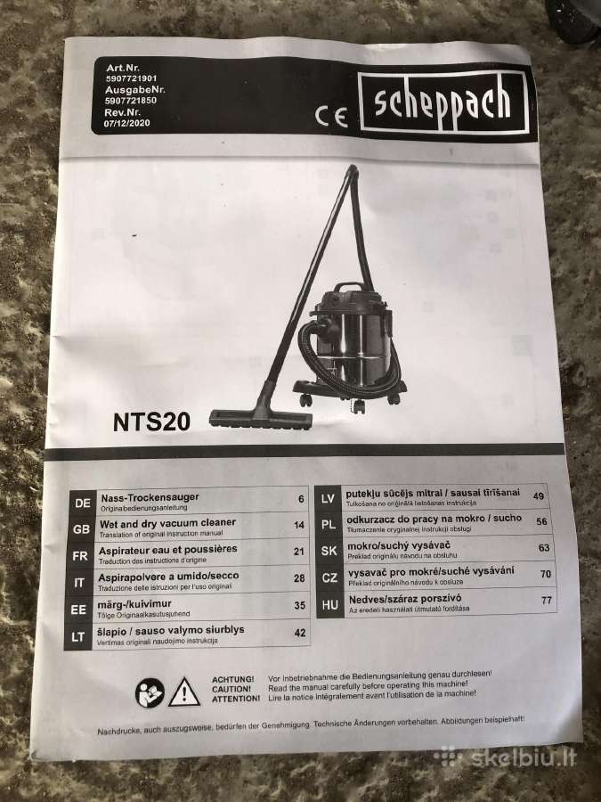 Scheppach Nts 30premium pramoninis dulkių siurblys - nuotraukos Nr. 8