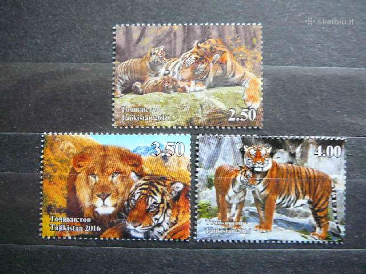 Tigrai Kates laukines Tadzikistanas 2016 Mnh td750