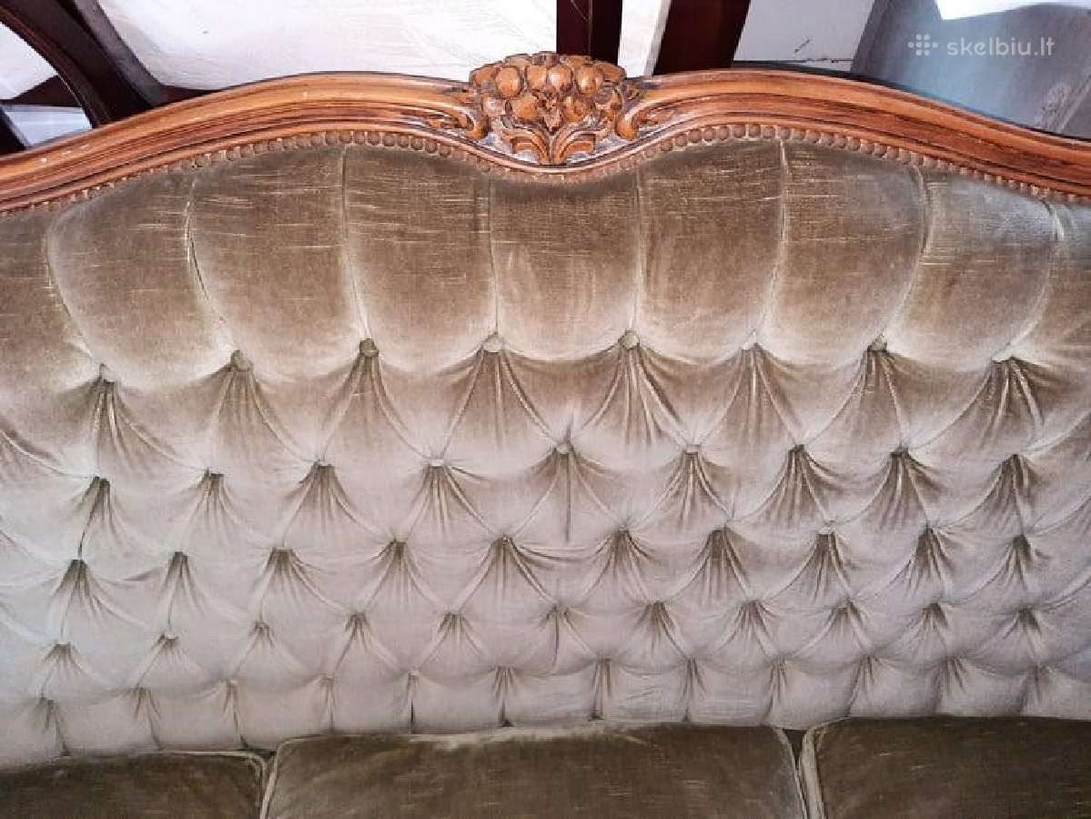 Trisede sofa ir 2 foteliai su drozinukais - nuotraukos Nr. 5