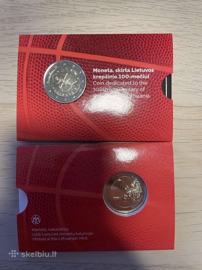 2 € moneta skirta "Lietuvos krepšinio 100-mečiui"