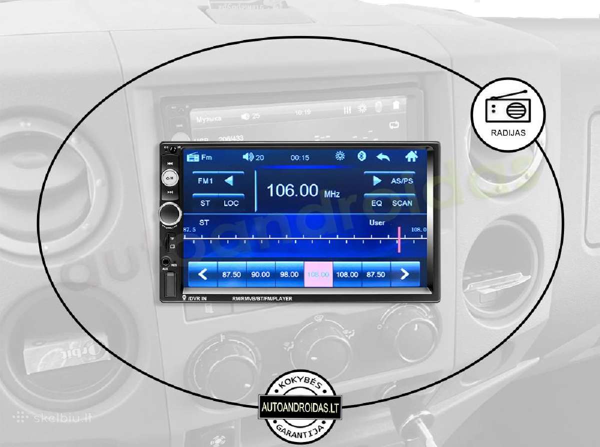 2 Din Mp5 auto multimedia 7" usb/touch/bluetooth - nuotraukos Nr. 3