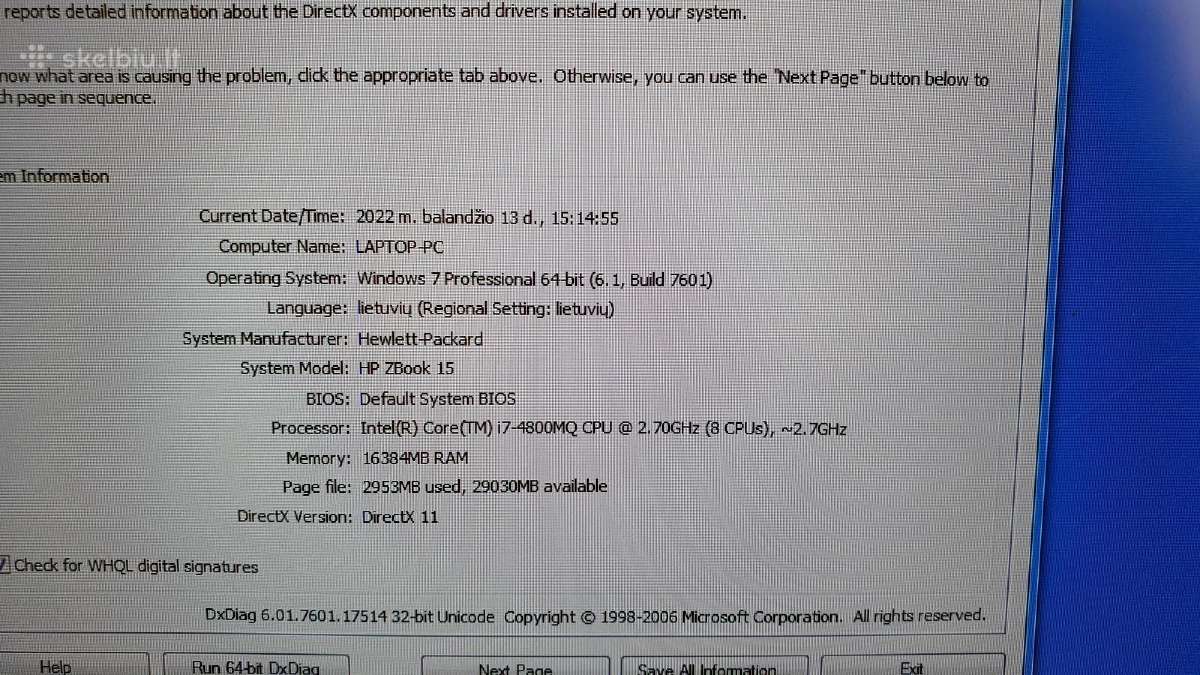 Darbo kompiuteris Hp Zbook i7 16gb SSD HDD Fhd Ips - nuotraukos Nr. 7