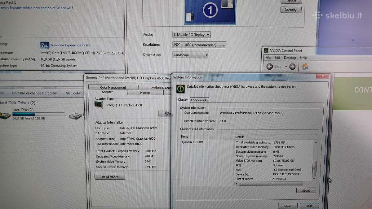 Darbo kompiuteris Hp Zbook i7 16gb SSD HDD Fhd Ips - nuotraukos Nr. 10
