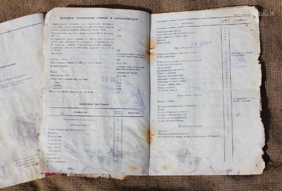 Dnepr Mt10-36 motociklo knygų komplektas 1985 - nuotraukos Nr. 11