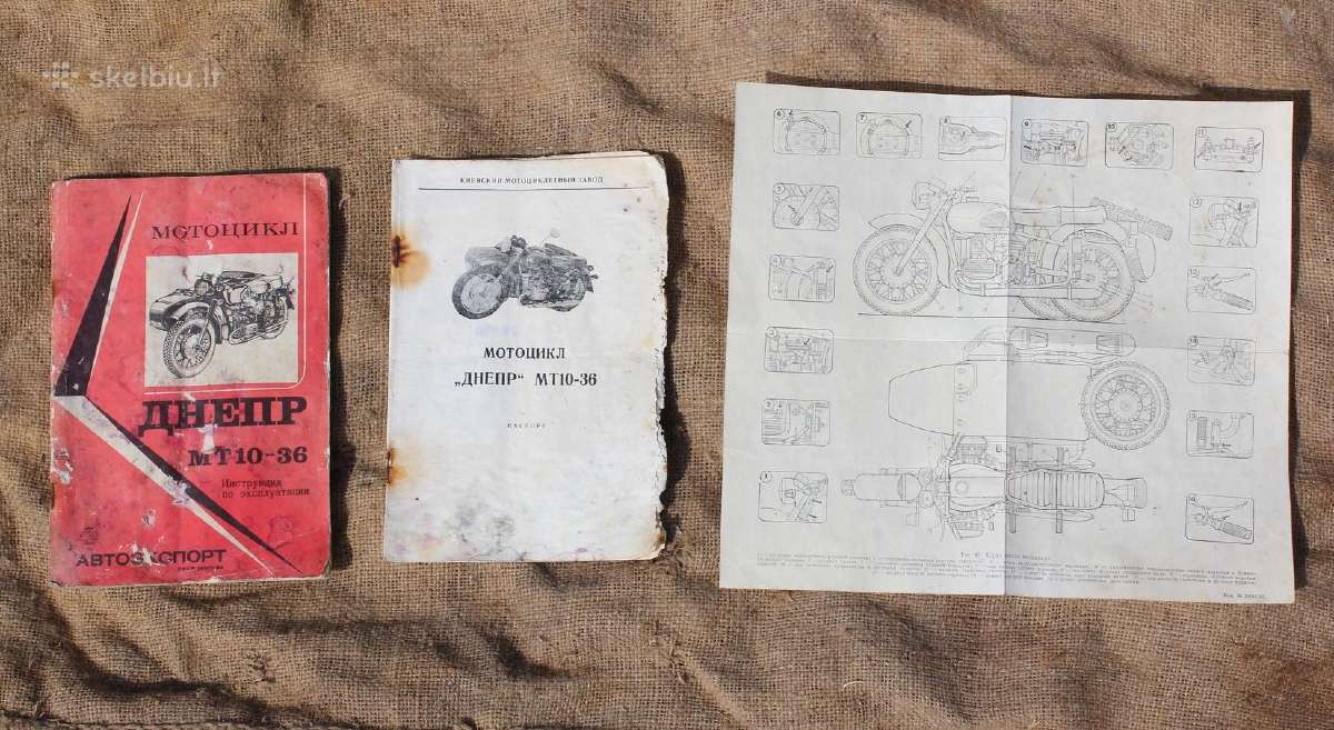 Dnepr Mt10-36 motociklo knygų komplektas 1985