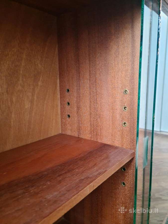 Tikmedžio lukšto mid century 1950 metų spintelė - nuotraukos Nr. 4