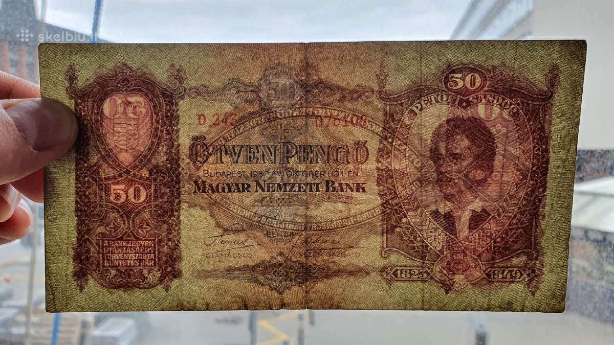 50 pengo 1934 Vengrija - nuotraukos Nr. 3