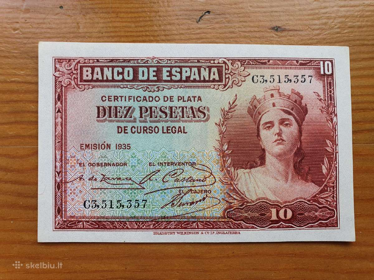 10 pesetas 1935 Ispanija