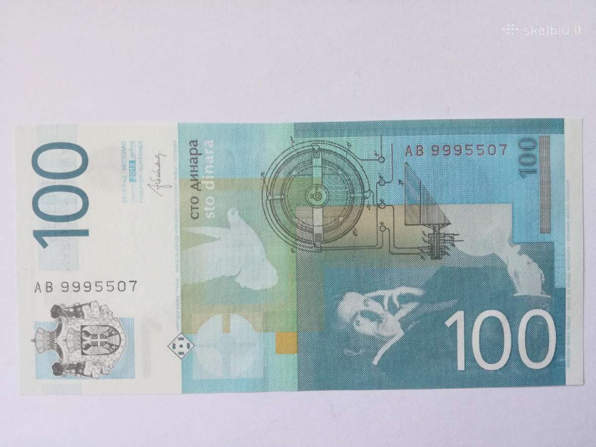 Serbijos 100 dinariu unc - nuotraukos Nr. 2