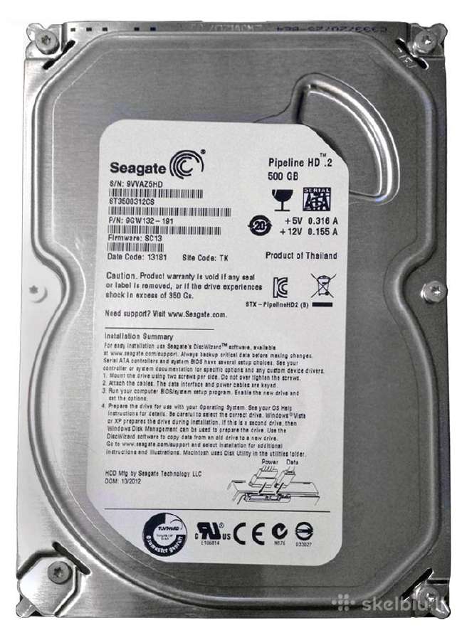 3,5", 2.5" Sata 500gb, gali būti su W11/10