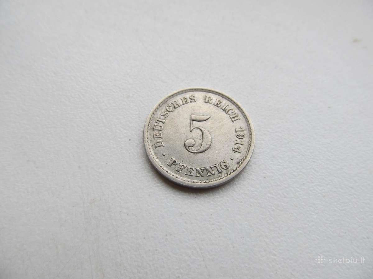 5 pfennig , Vokietija, 1908, 1914 - nuotraukos Nr. 3