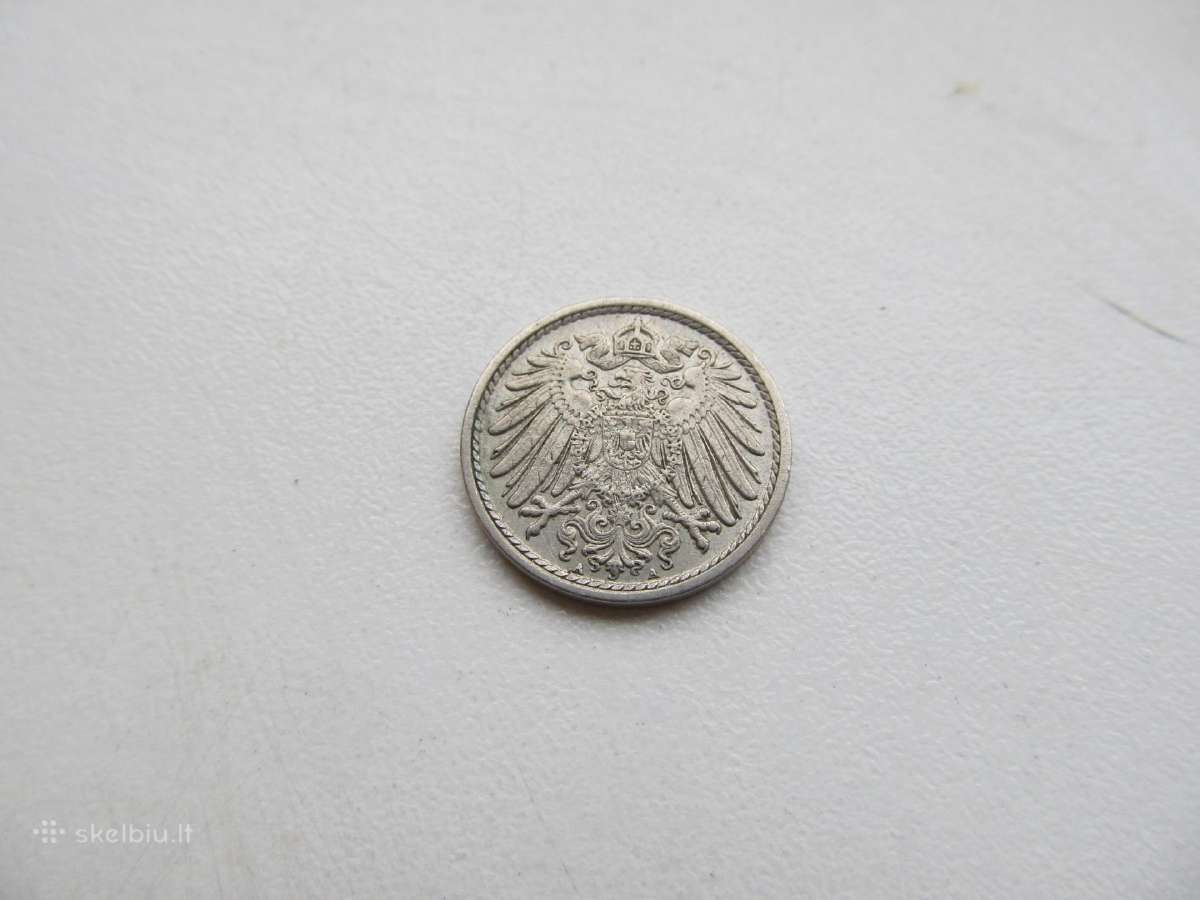 5 pfennig , Vokietija, 1908, 1914 - nuotraukos Nr. 4