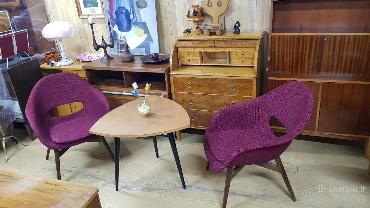 Vintažiniai mid century autoriniai foteliai - nuotraukos Nr. 9