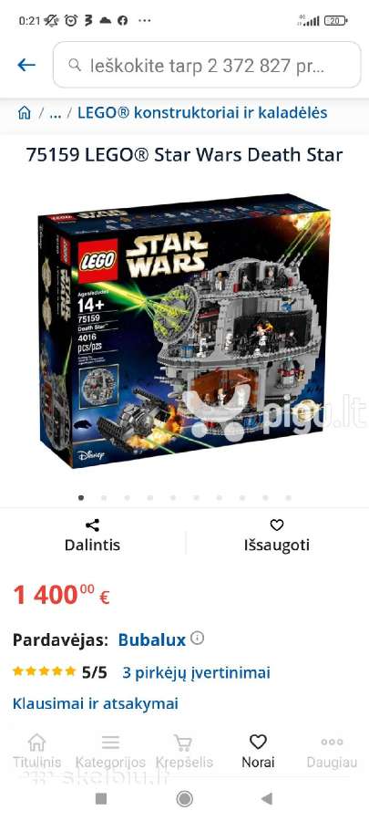 Lego Star Wars Death Star 75159 Space Station - nuotraukos Nr. 7