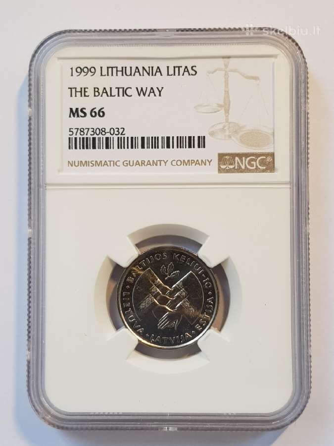 1999 1 litas Baltijos kelias Ngc Ms66
