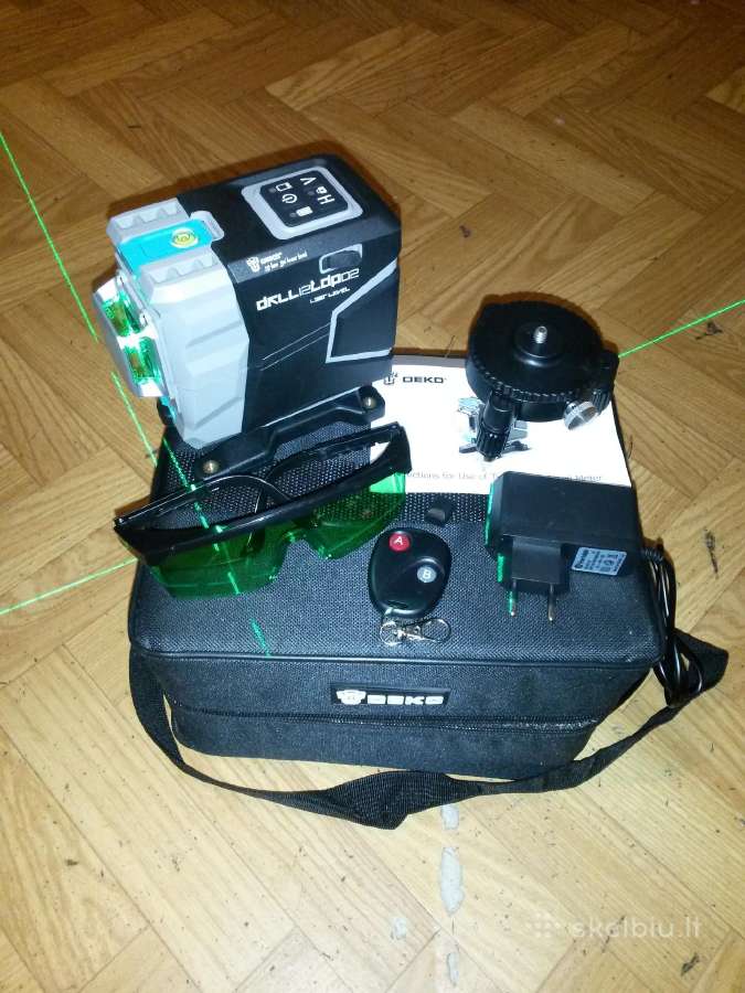 Deko lazerinis nivelyras 3D 12 spindulių