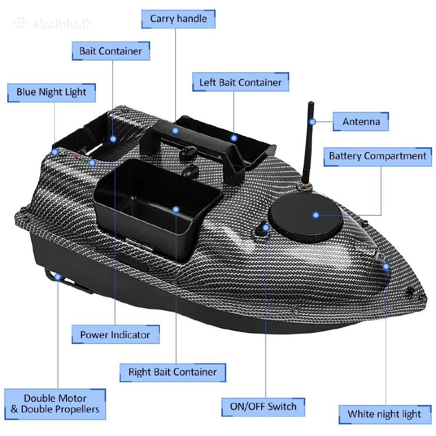 Flytec V010 pašarų laivelis su GPS navigacija - nuotraukos Nr. 9