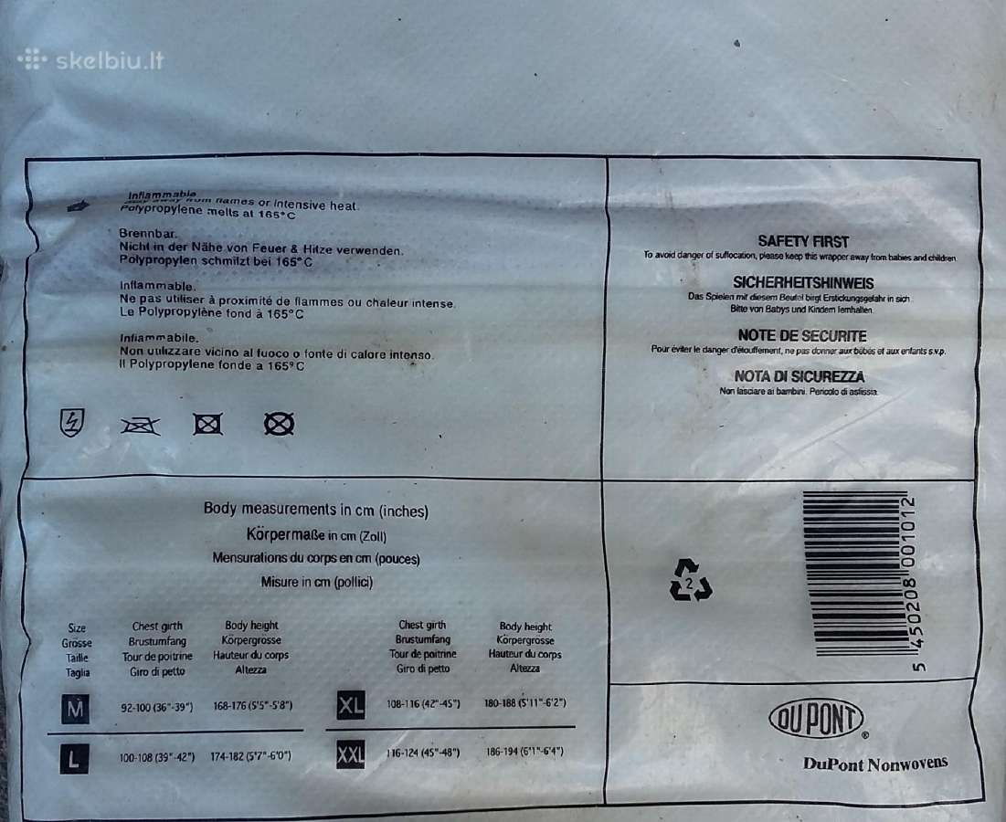 Apsauginis Kombinezonas Vienkartinis Poly Clean - nuotraukos Nr. 3