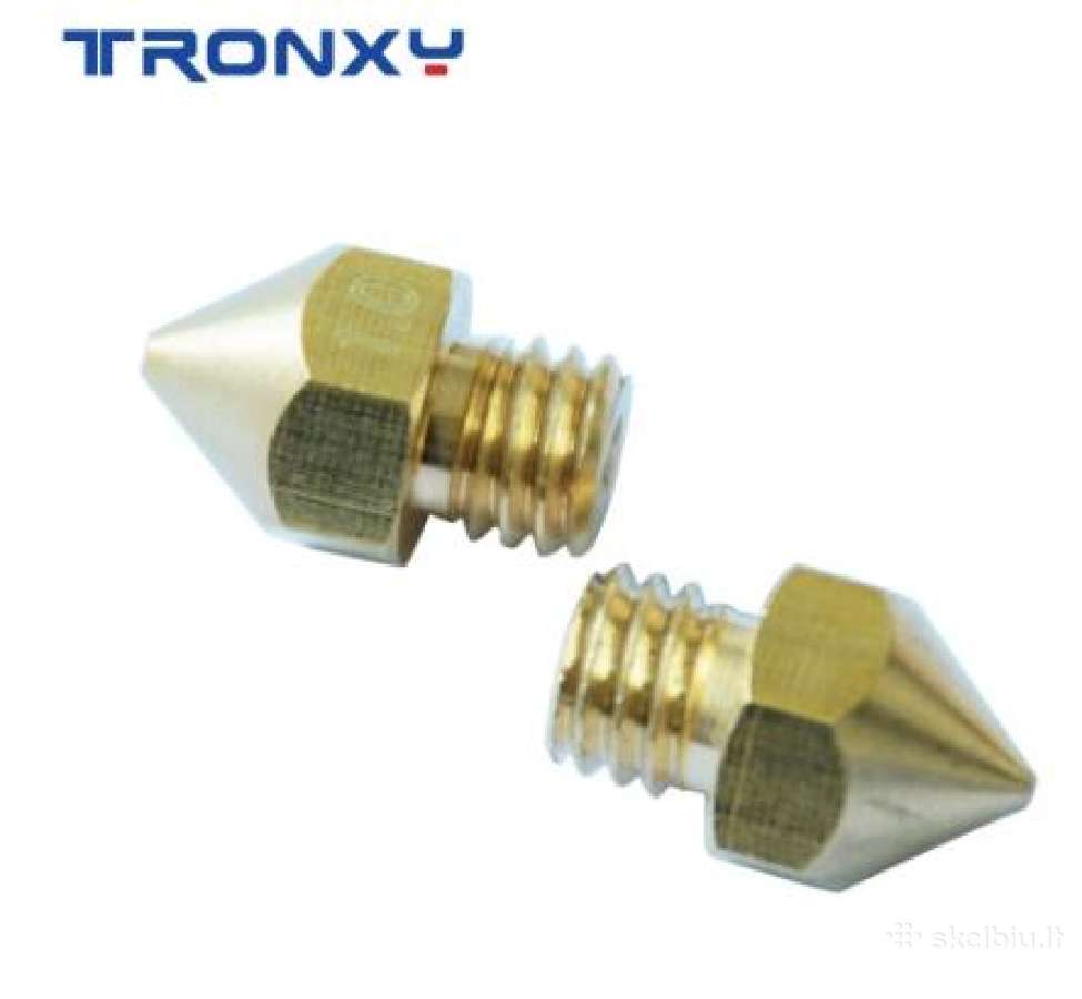 Tronxy 3 D printerio 1pc Mk8 M6 purkštukas 0,4 mm