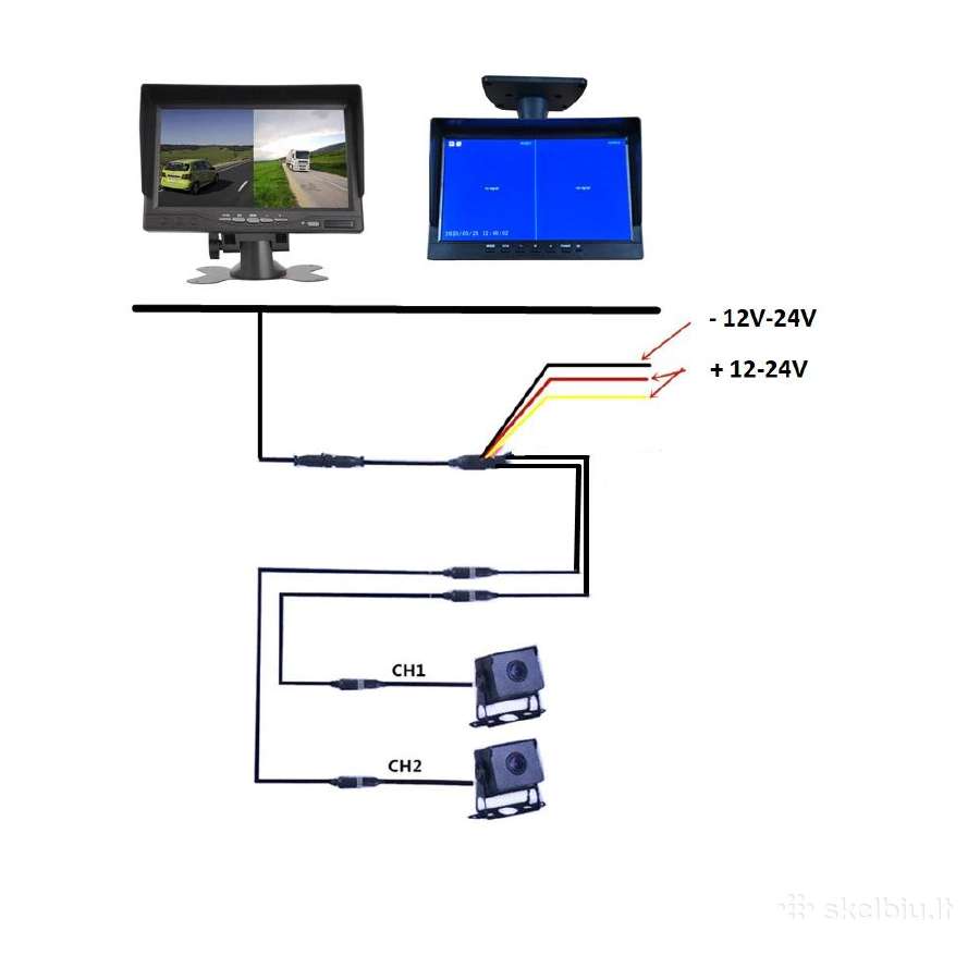 LCD monitorius 10 2ch ir galinio vaizdo kamera - nuotraukos Nr. 5