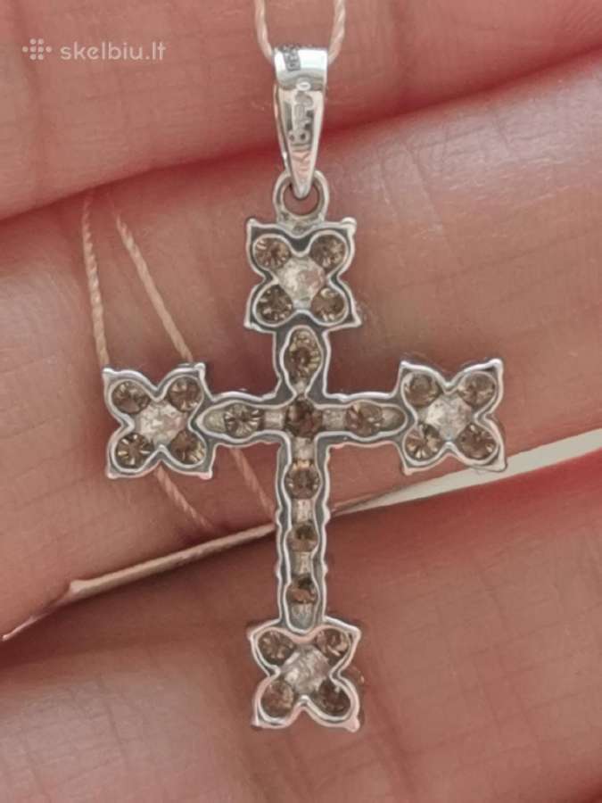 750 sertifikuotas kryželis su1.00 ct briliantais - nuotraukos Nr. 5