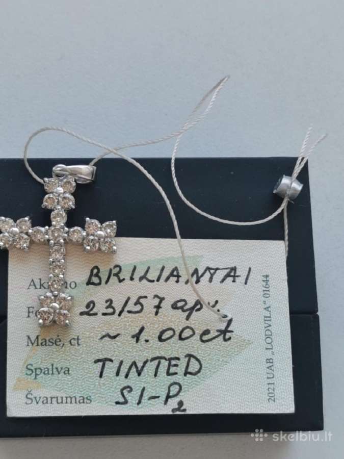 750 sertifikuotas kryželis su1.00 ct briliantais - nuotraukos Nr. 8