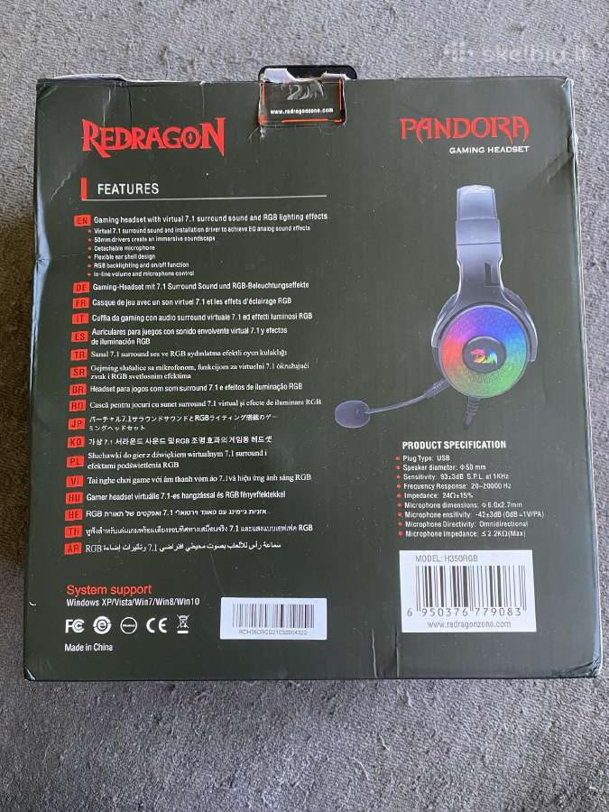 Ausinės Redragon Pandora H350rgb - nuotraukos Nr. 2