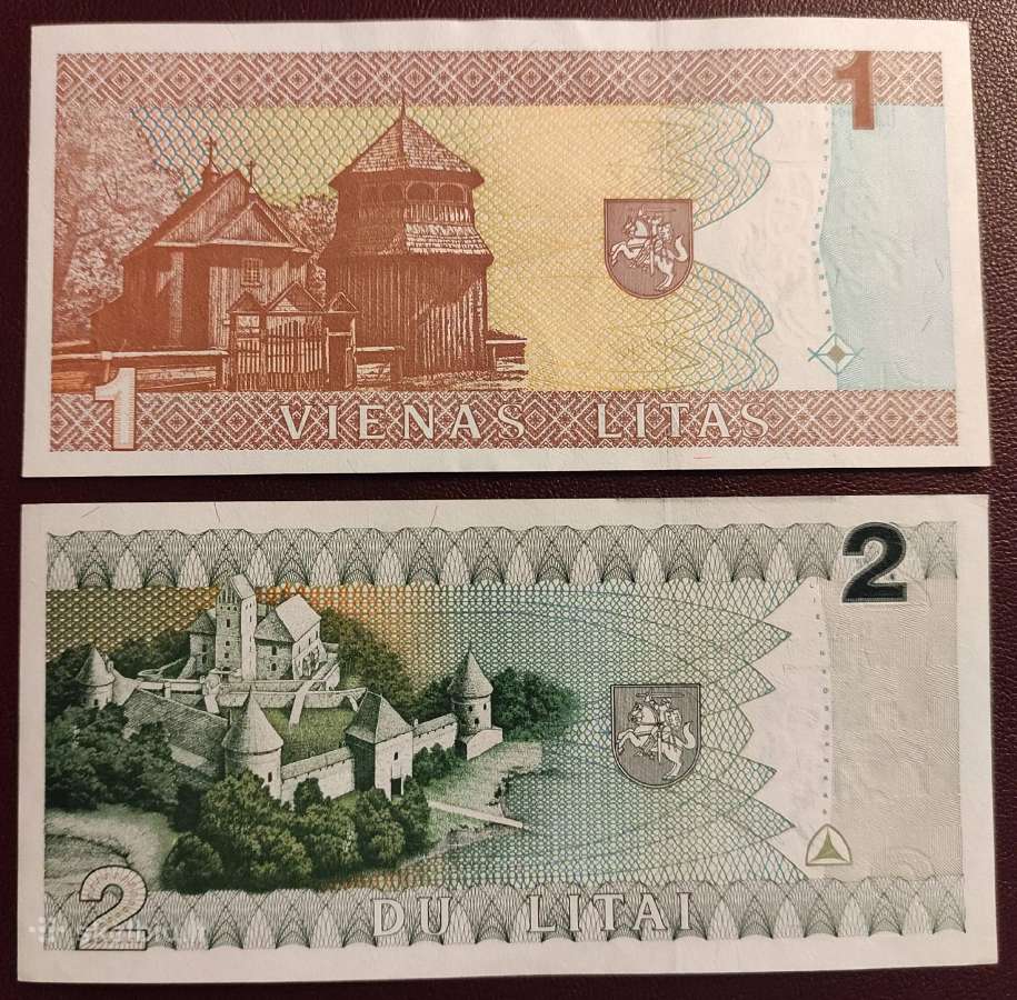 1 Litas 1994 m. ir 2 Litai 1993 unc - nuotraukos Nr. 2