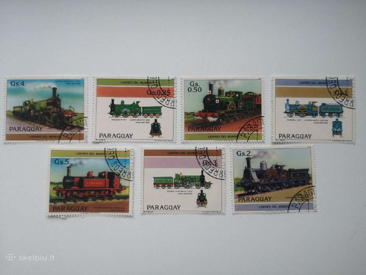 Transportas. Traukiniai. Paraguay. 7 p.ž. serija