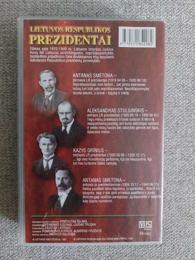 Vaizdajuostė vhs Lietuvos Respublikos Prezidentai - nuotraukos Nr. 2