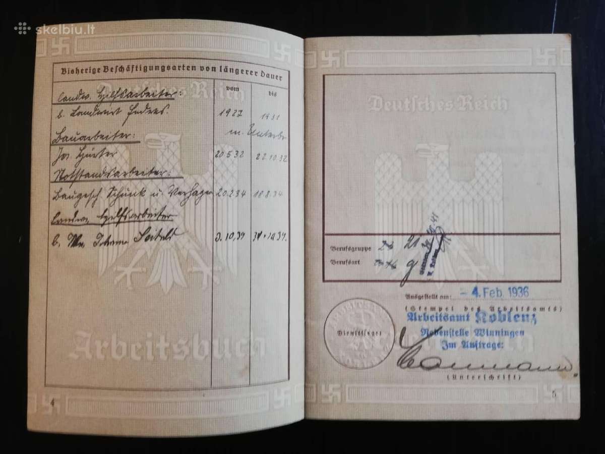 Ww2 vokiska darbo knygute. - nuotraukos Nr. 3