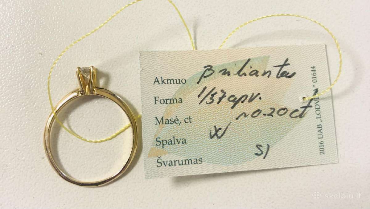 Auksinis žiedas su deimantu - nuotraukos Nr. 5