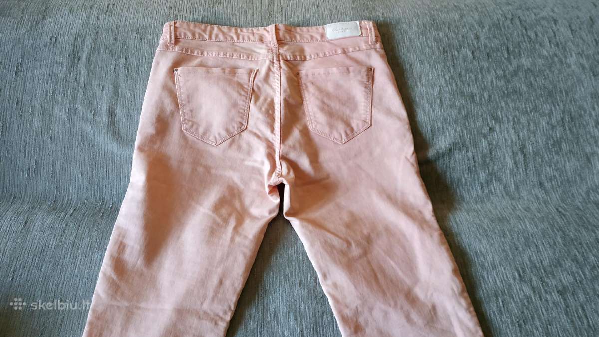 Stradivarius Denim kelnės-džinsai koraliniai. Ties - nuotraukos Nr. 3