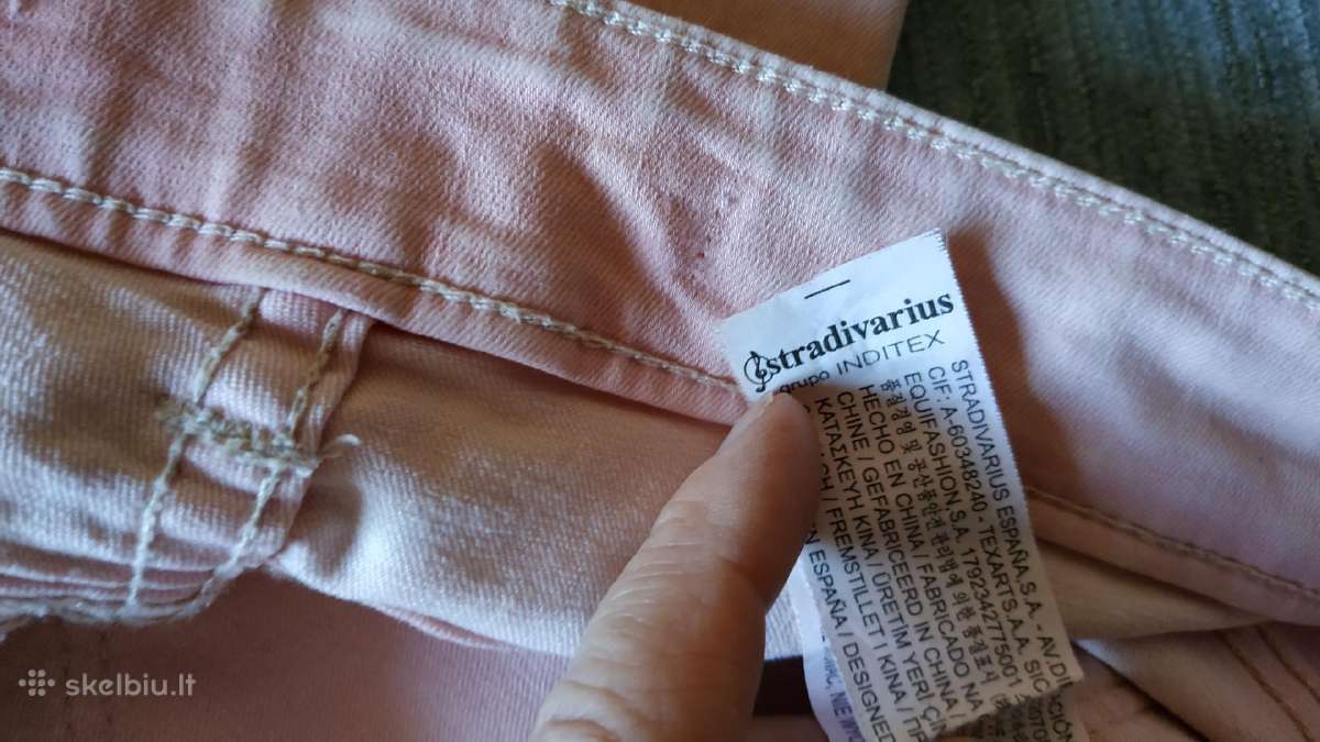 Stradivarius Denim kelnės-džinsai koraliniai. Ties - nuotraukos Nr. 6