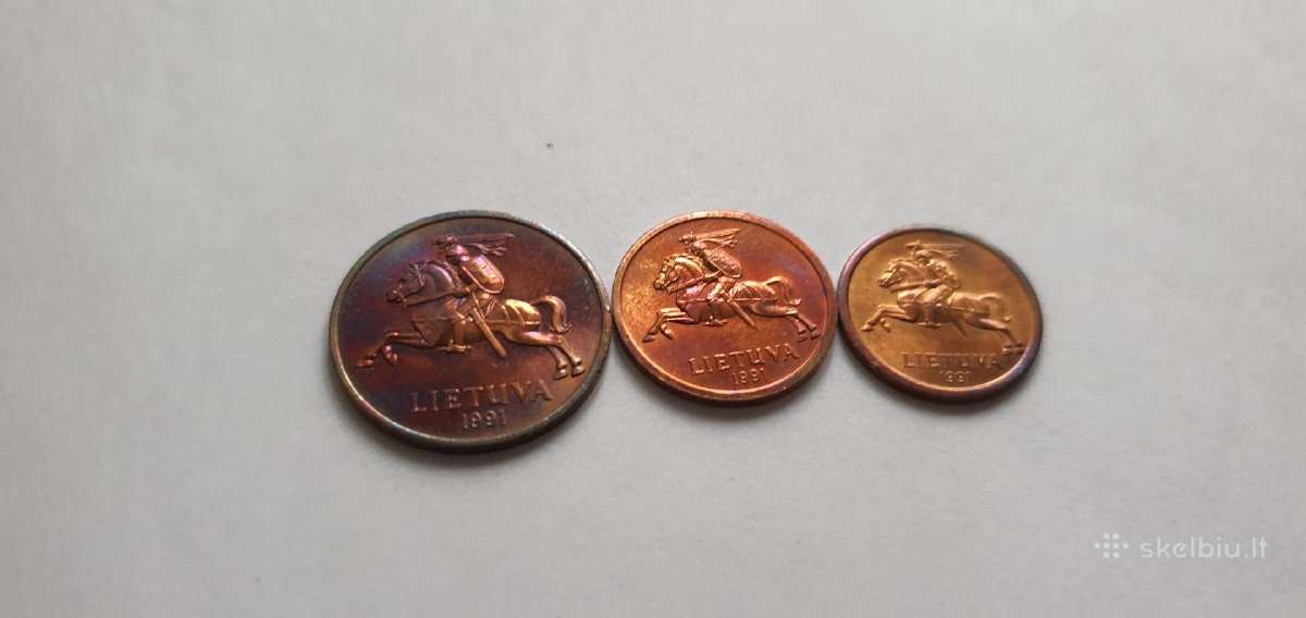 1991 Unc centai su vaivorykstine patina - nuotraukos Nr. 4