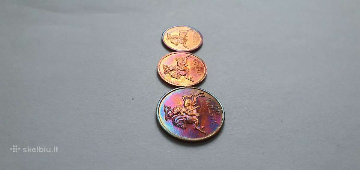 1991 Unc centai su vaivorykstine patina - nuotraukos Nr. 6