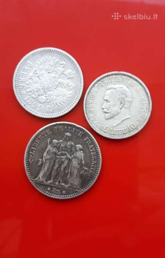 Perku sidabrines monetas, sidabro dirbinius