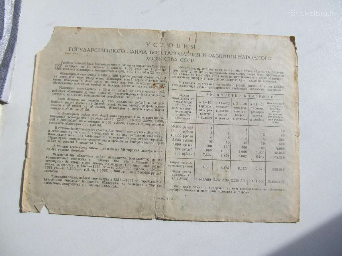 Obligacija 100 rubliu , CcccccCCCP , 1946 - nuotraukos Nr. 2