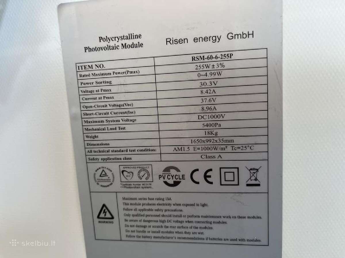 Saulės elektrinė moduliai panelės inverteriai vald - nuotraukos Nr. 27