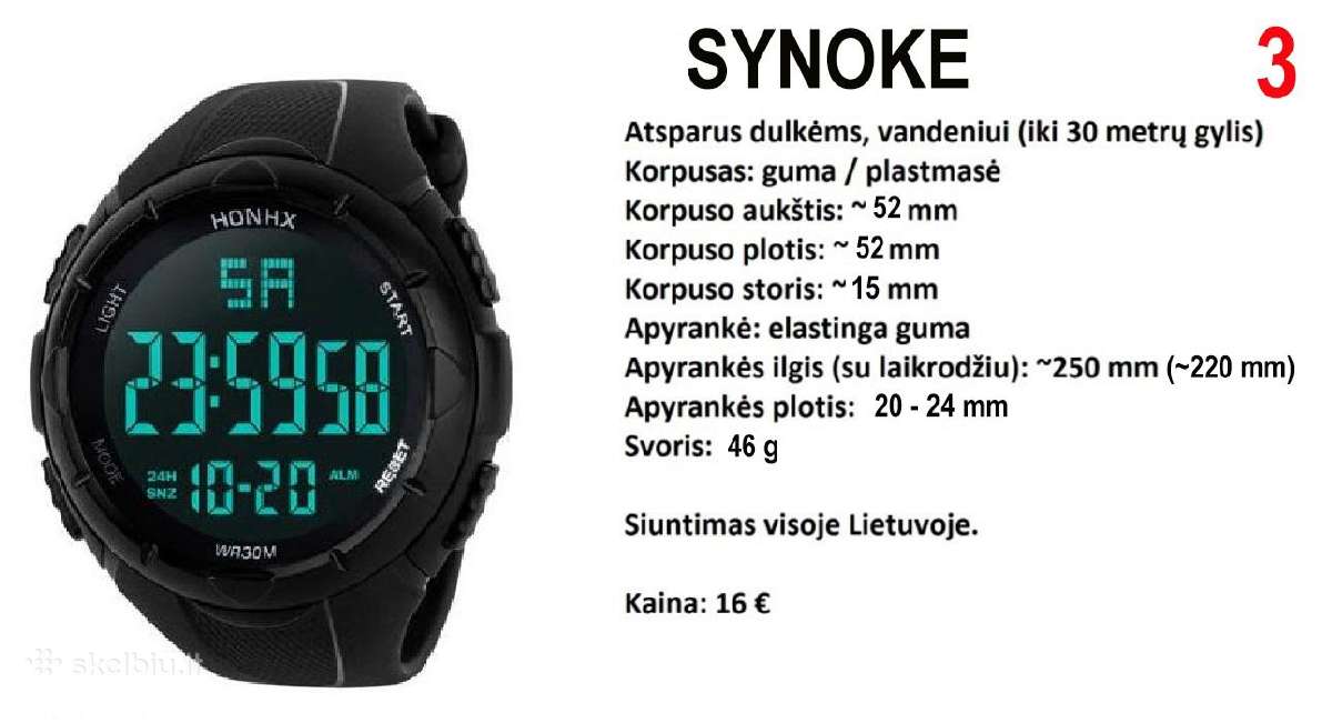 Laikrodis Sanda, Synoke (atsparūs vandeniui) - nuotraukos Nr. 2