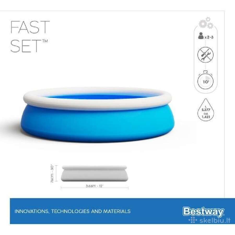 Baseinas Bestway Fast Set 366х76 cm Pool Set - nuotraukos Nr. 7